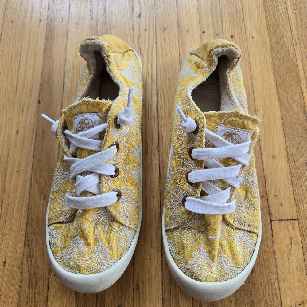 Roxy Bayshore Yellow Floral Shoes - Women's 6.5